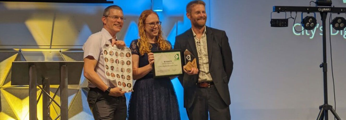 The Digital Education Team received award at the Association for Technology Awards ceremony