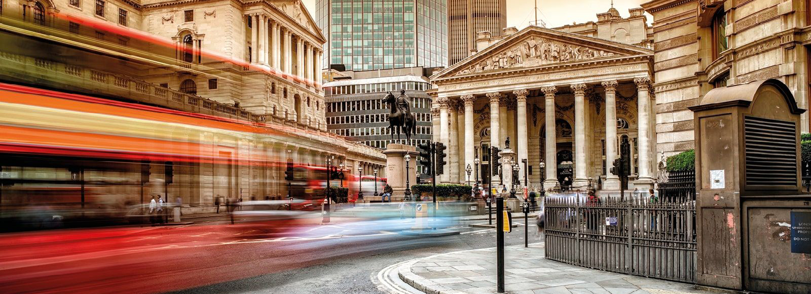 A blur of traffic in the City of London