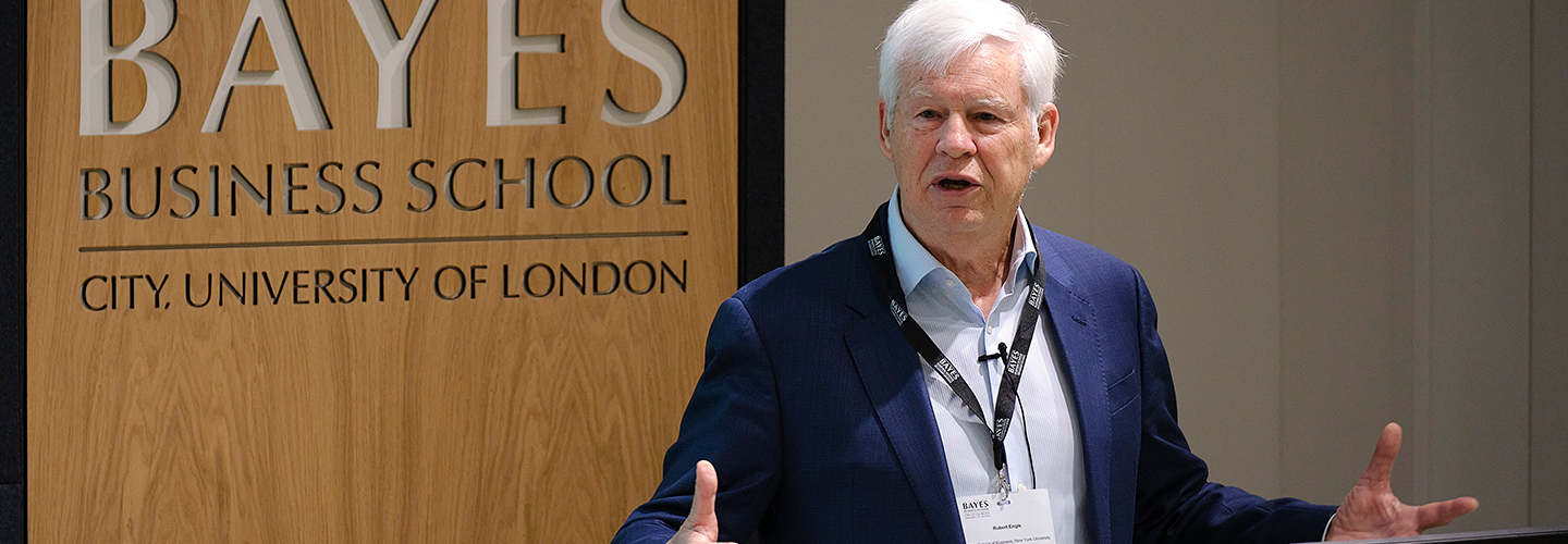 A man stands at