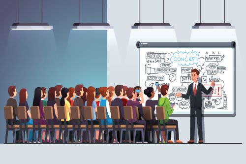 A speaker presents to an audience