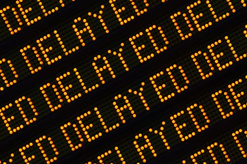 Delayed trains sign