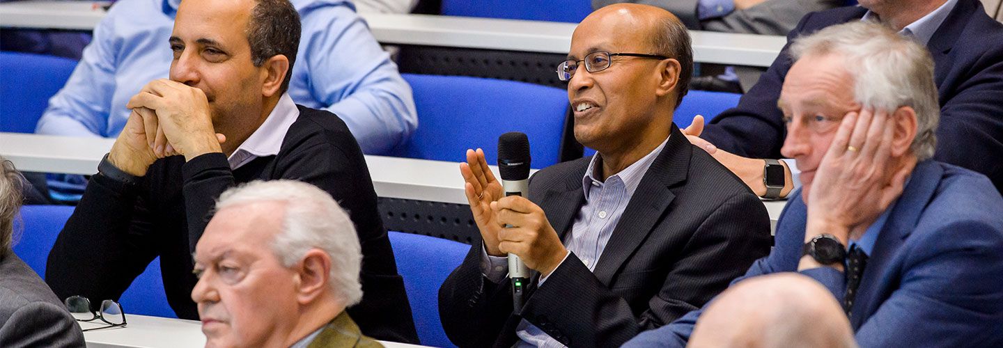 Audience questions at the 45th Edwards Lecture on campus at City