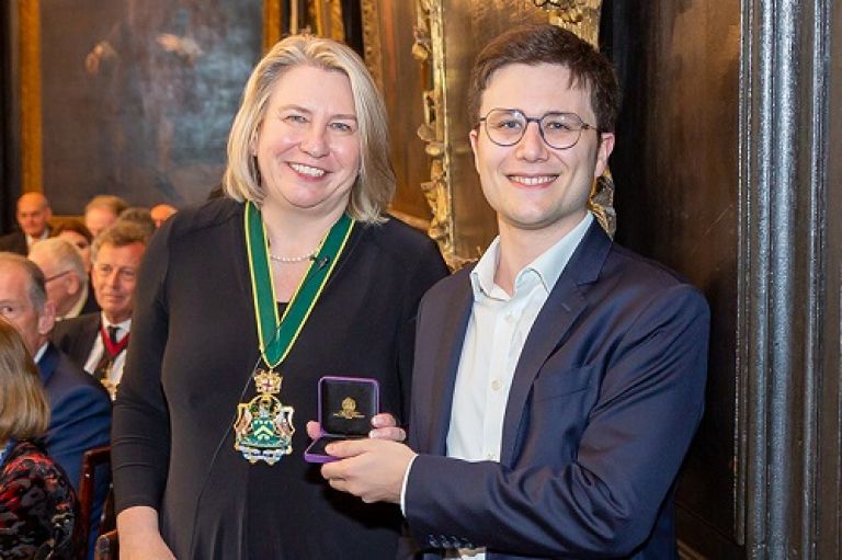Liz Shilling with Dr Giovanni Montesano