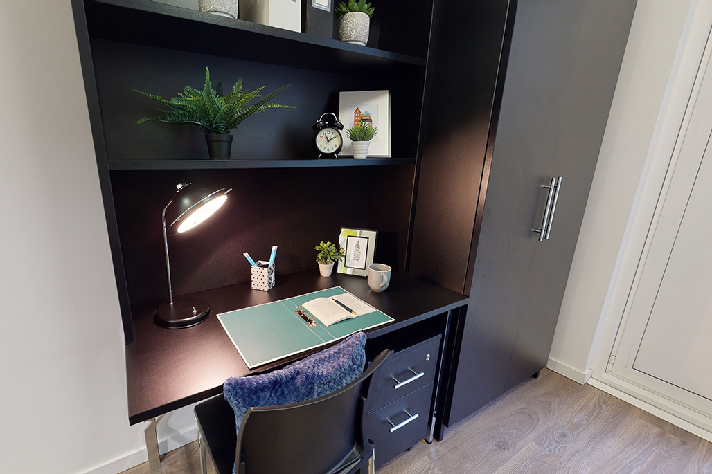 Desk with bookcase