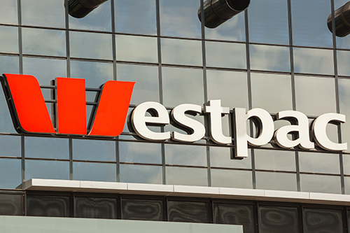 Westpac logo outside of building