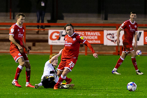Crawley Town playing a football match against Newport County