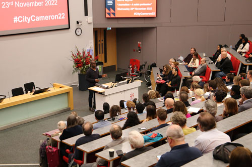 Clive Myrie during his 2022 James Cameron Memorial Lecture