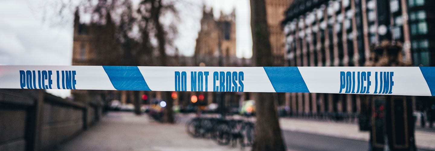 Police tape outside Westminster