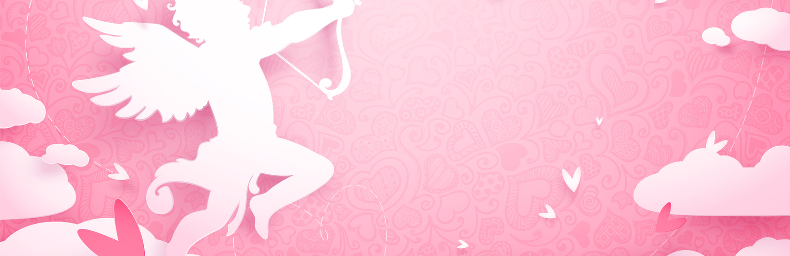 Silhouette of Cupid firing an arrow