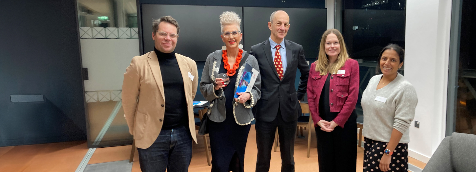 Dean Andre Spicer, Professor Amanda Goodall and guests at the event