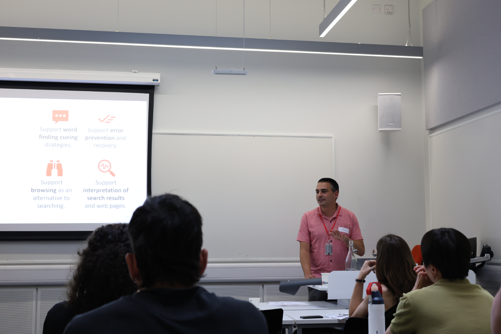 Dr Stephann Makri presents “The internet is hard. Is words” lecture regarding the impacts of aphasia. 