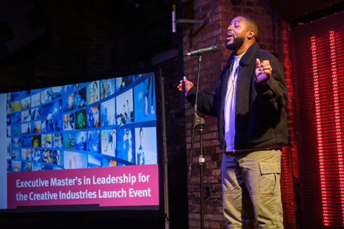 Duane-Lamonte O’Garro performs on stage