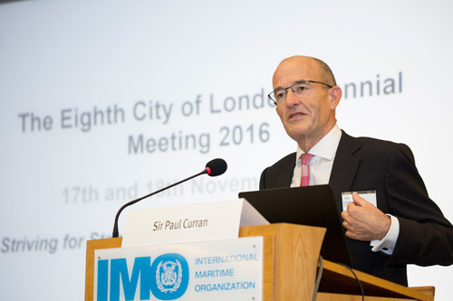 Professor Sir Paul Curran speaking at the Biennale