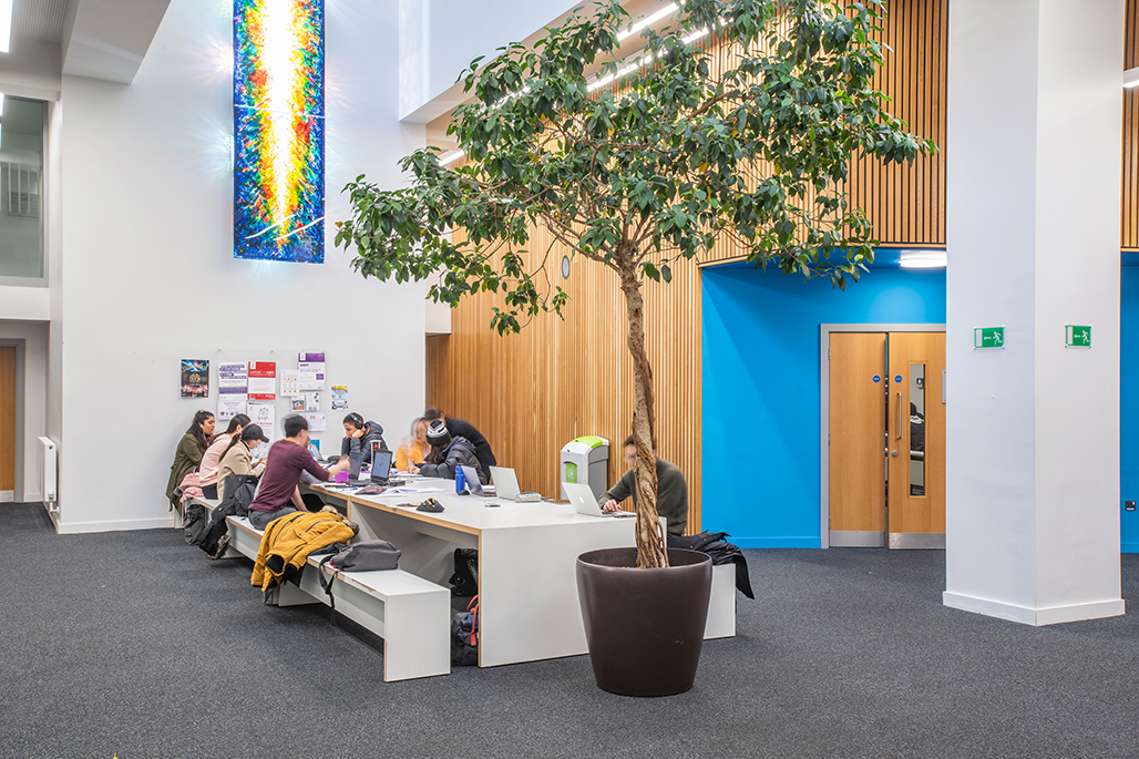 Students in Drysdale study space