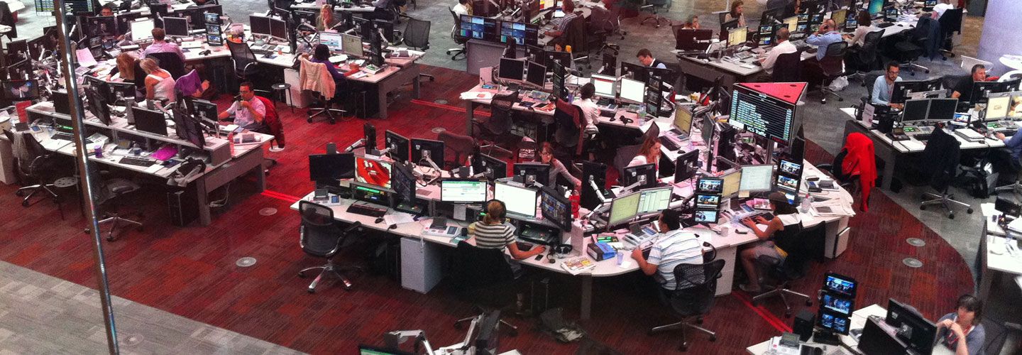 A TV news room