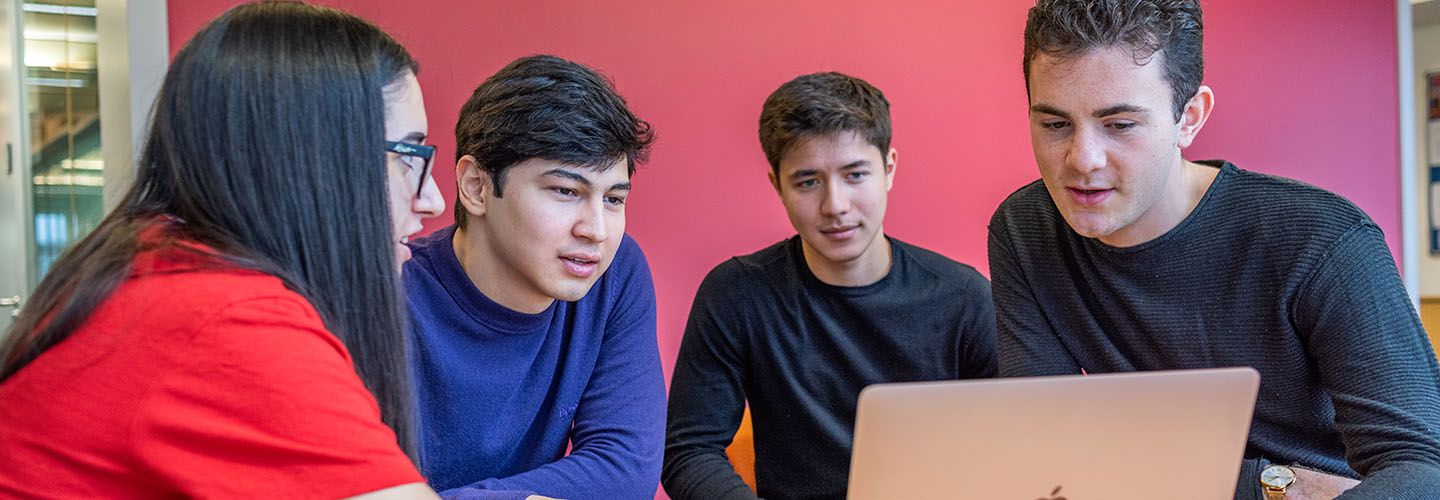 City students studying together and having a discussion