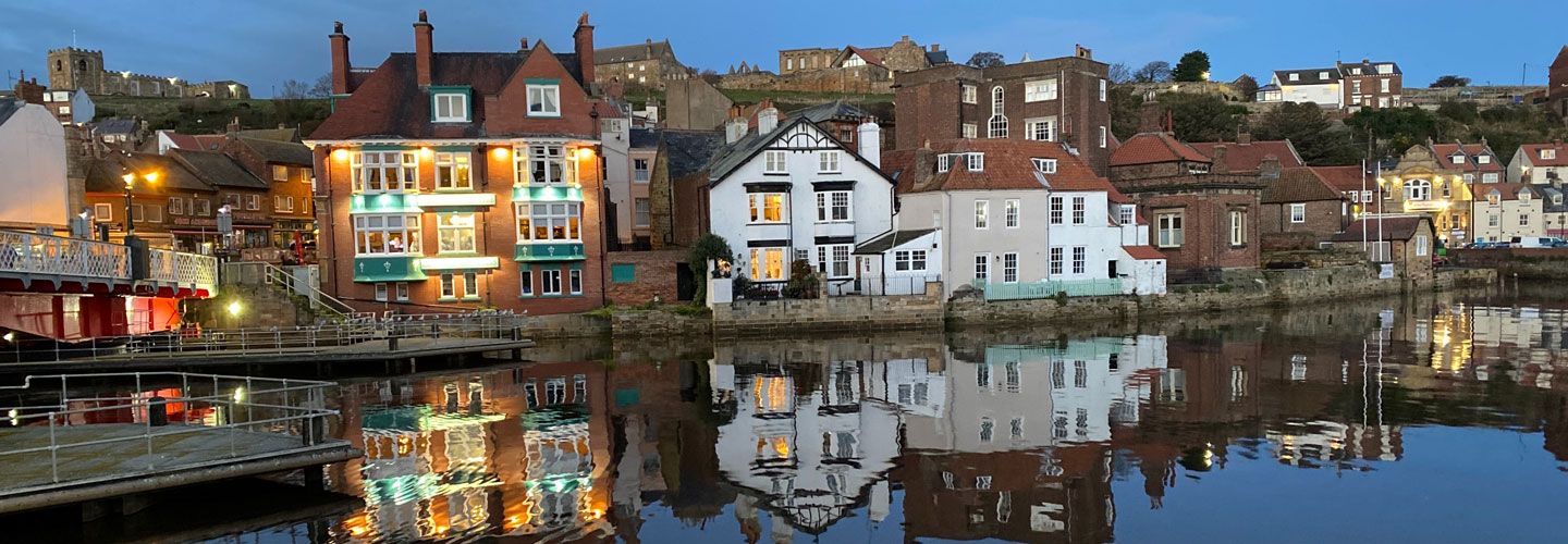 Whitby seaside town scene