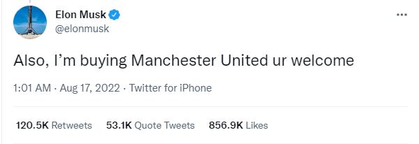 Elon Musk tweet