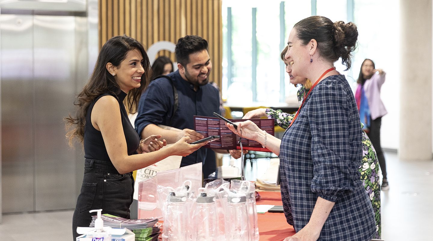 City students at Postgraduate open evening 