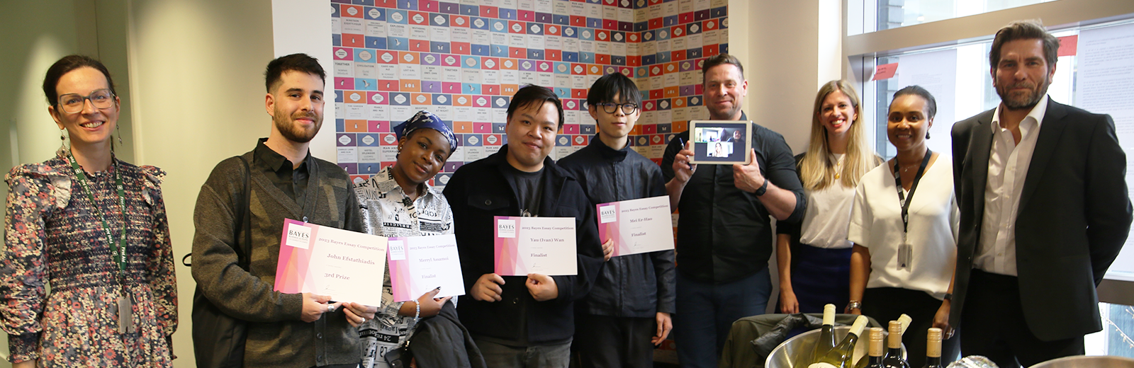 Judges and students at Bayes Student Essay Competition 2023 awards