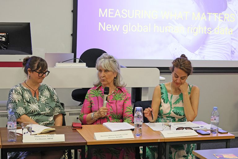 Left to right: Thalia Kehoe Rowden, Baroness Helena Kennedy LT KC, Yasmine Ahmed