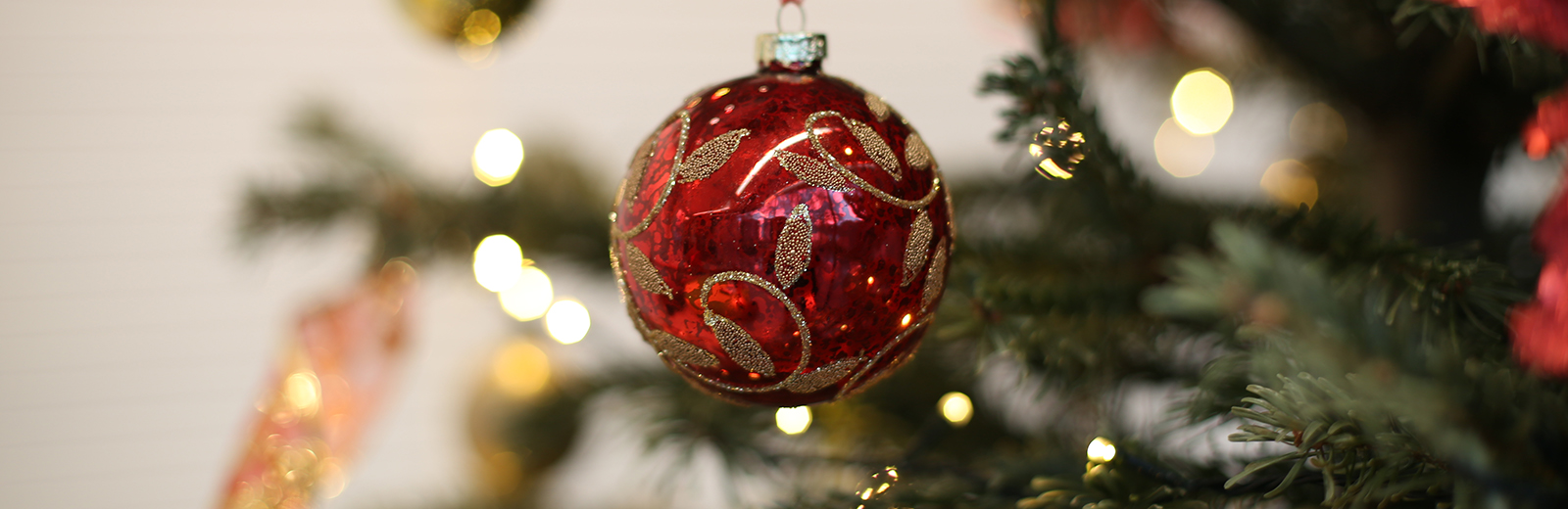 Close-up of decoration on a Christmas tree