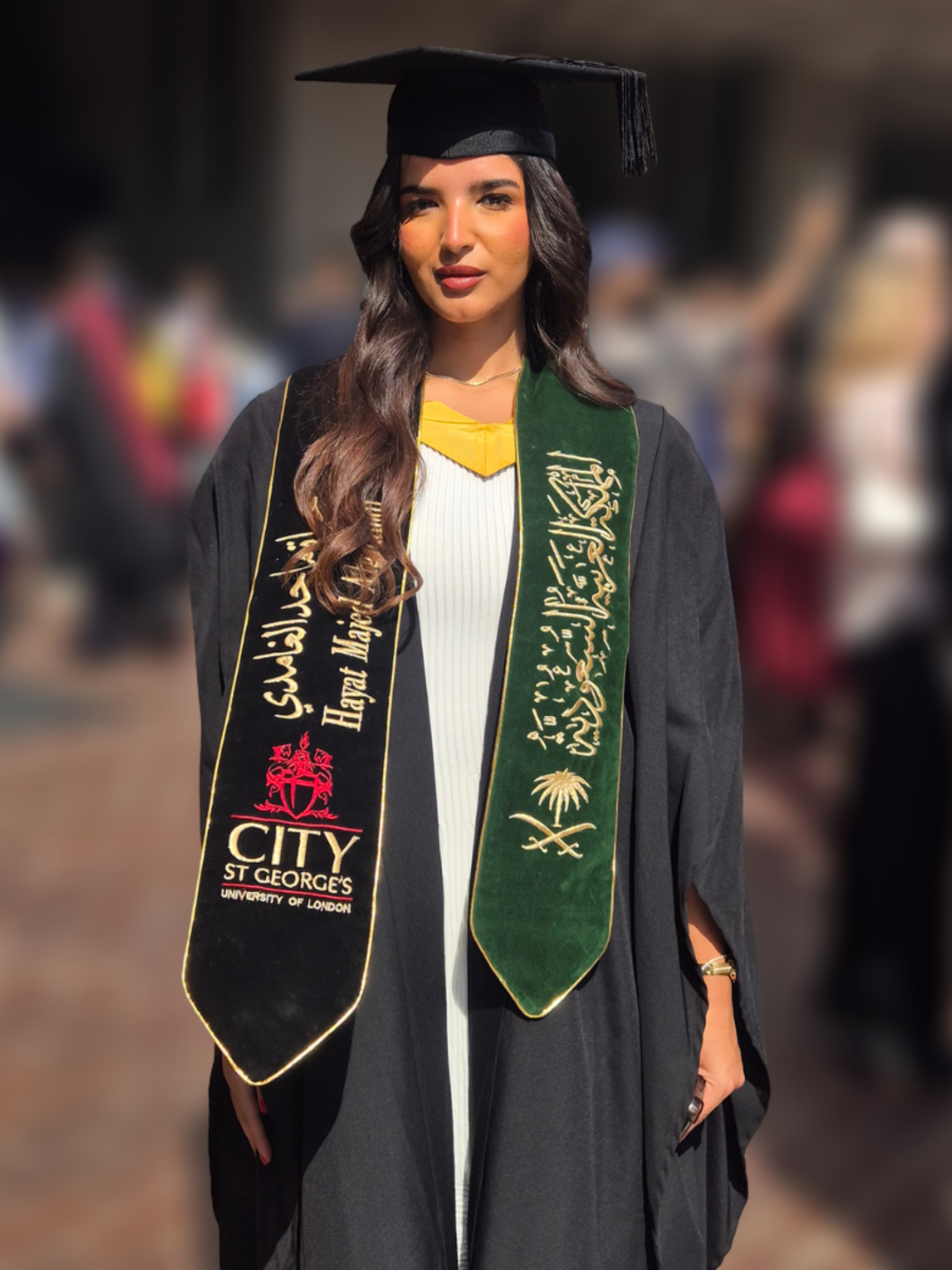 student with sa stole