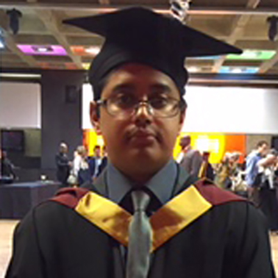 Sabir Zaman in graduation attire