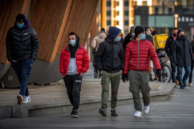 People wearing masks during the Covid-19 pandemic