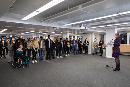 Dr Sionade Robinson addresses the students 