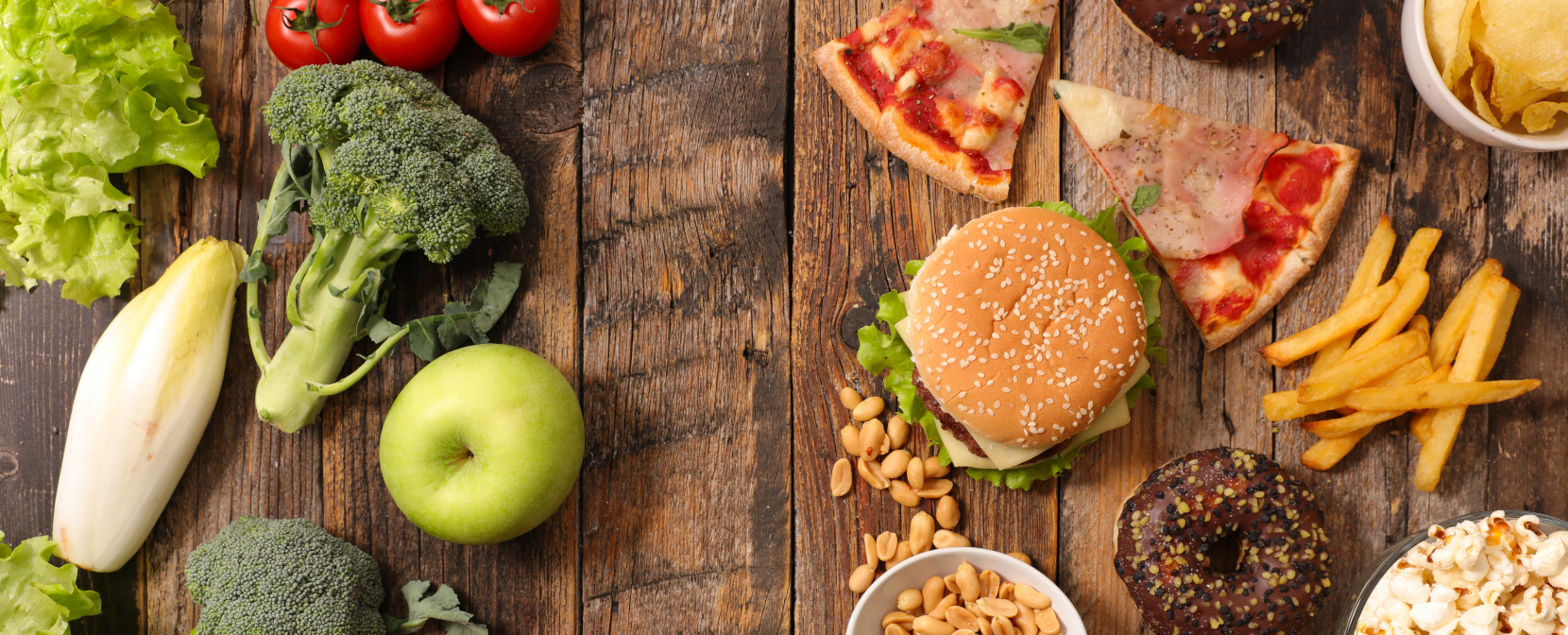 A mixture of delicious and healthy foods