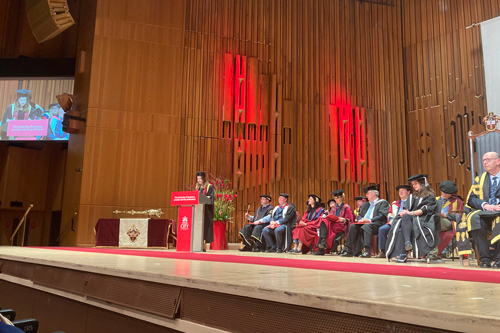 SU president gives student speech at winter graduation ceremonies