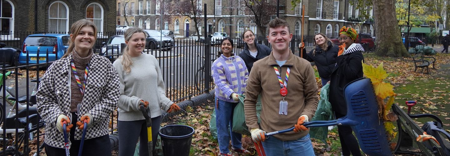 Group of City Staff gardening in Northampton Square