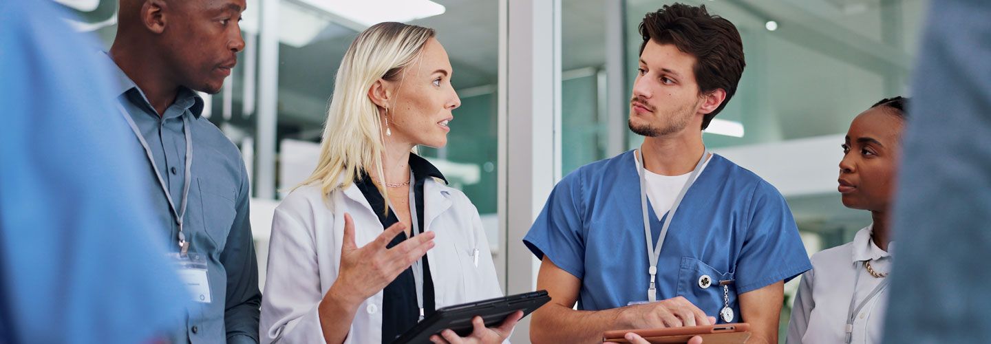 Image of doctors meeting in a hospital setting