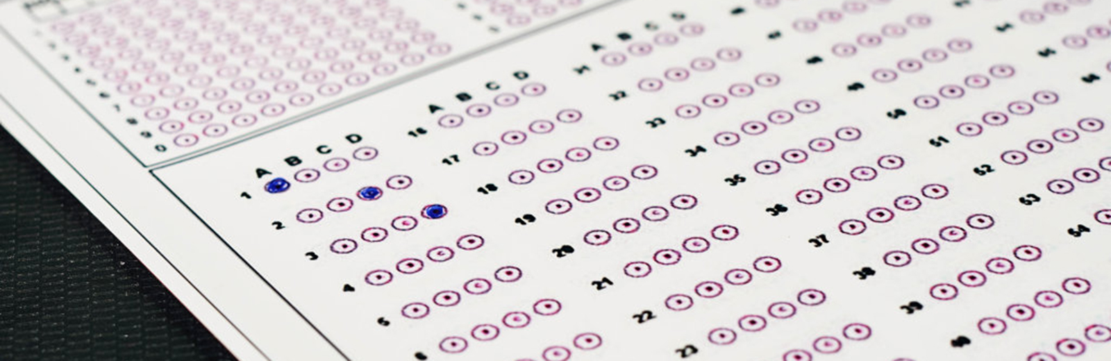 Multiple choice test paper