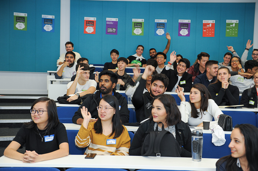 City students in a lecture at City Starters Weekend