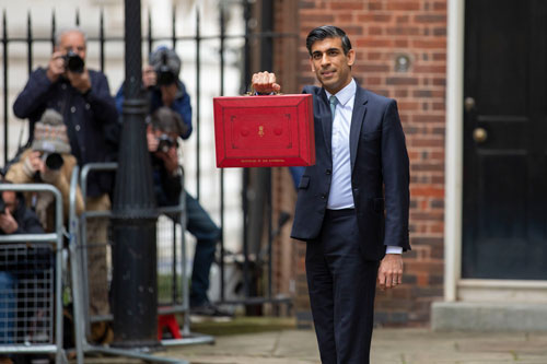 Rishi Sunak MP with his 2021 Autumn Budget
