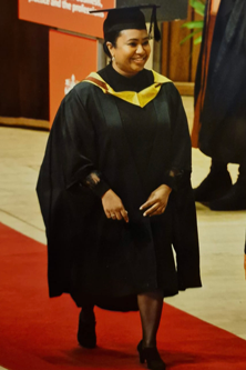 Krista de Four graduates with an Executive Master's in Leadership at the Barbican Centre