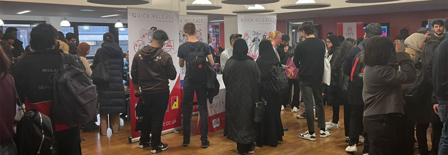 Students mingle with employers at the SST March to Success fair