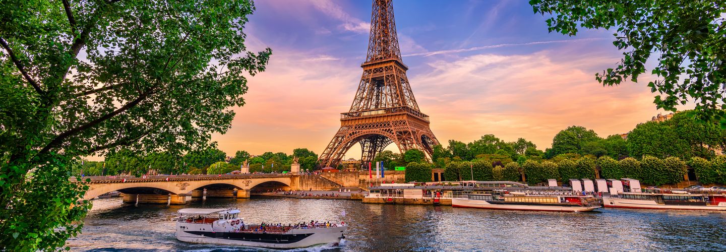 A view of the Eiffel Tower and the Seine