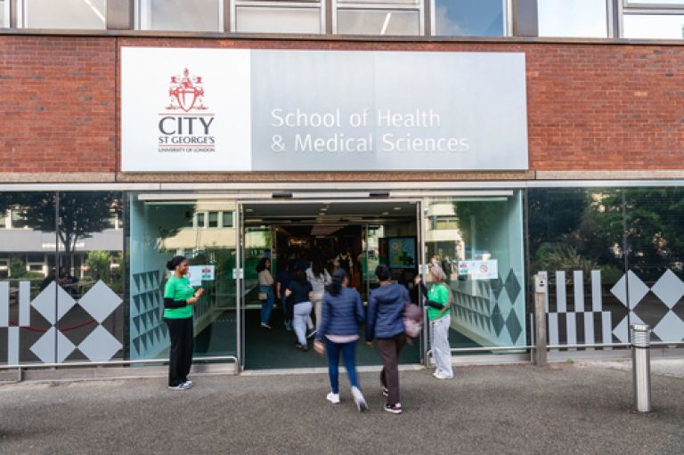 Entrance to the School of Health & Medical Sciences at Tooting