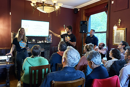 Sabrina Gottschalk and Enrico Martin introducing event
