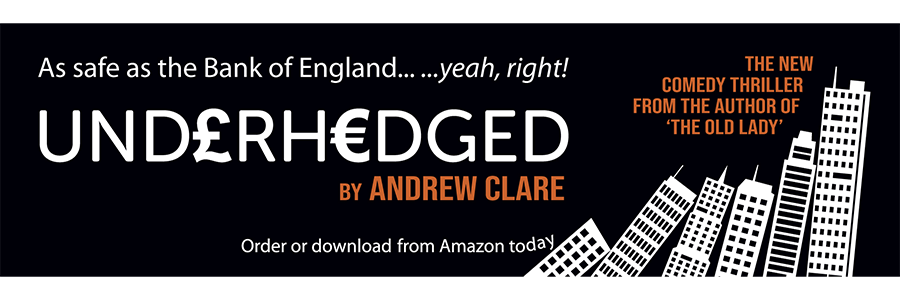 A book cover with the title leaning into drawn tall buildings