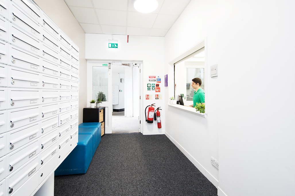 Arbour house reception with parcel lockers