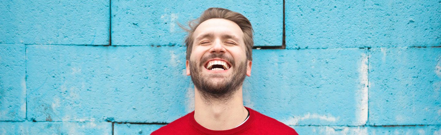 Happy man celebrating