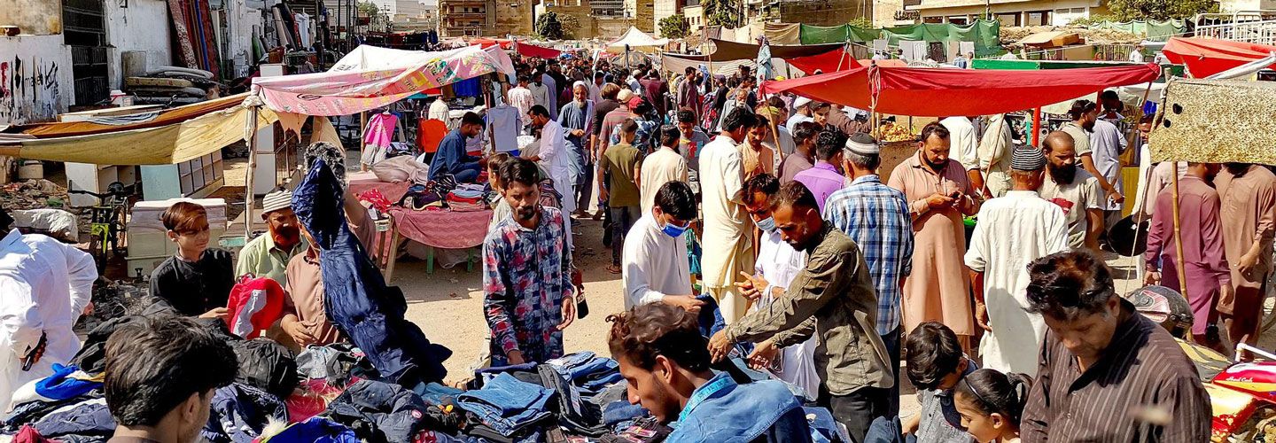 Karachi market scene
