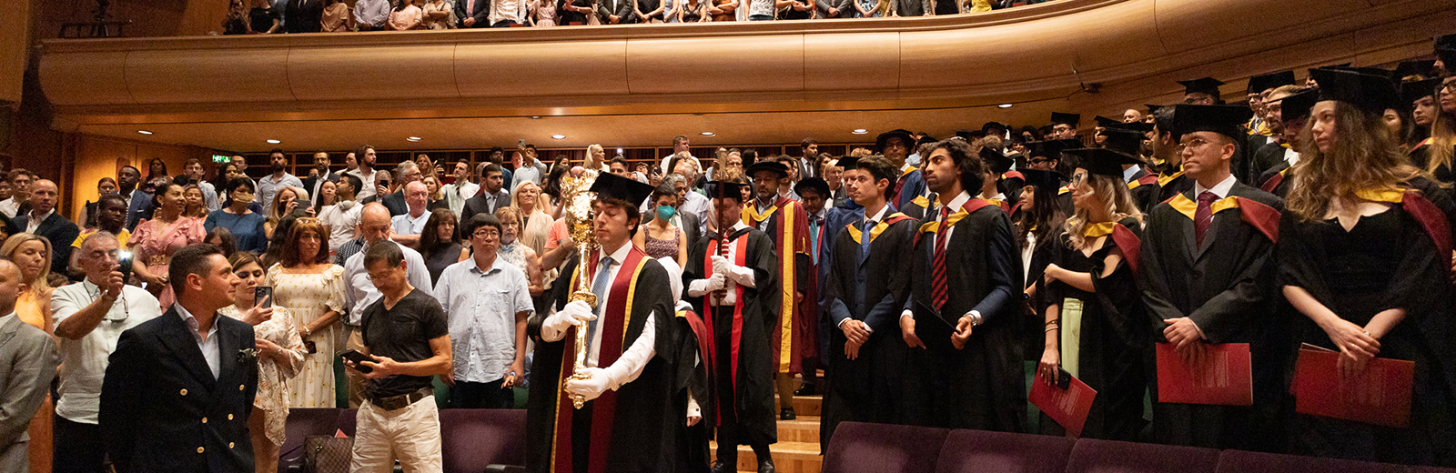 Graduation procession enters the Barbican