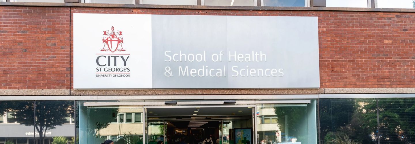 Entrance to the School of Health & Medical Sciences at Tooting