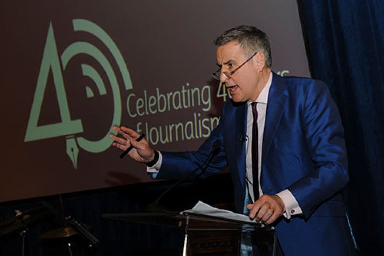 Dermot Murnaghan at the 40th anniversary of the Department of Journalism