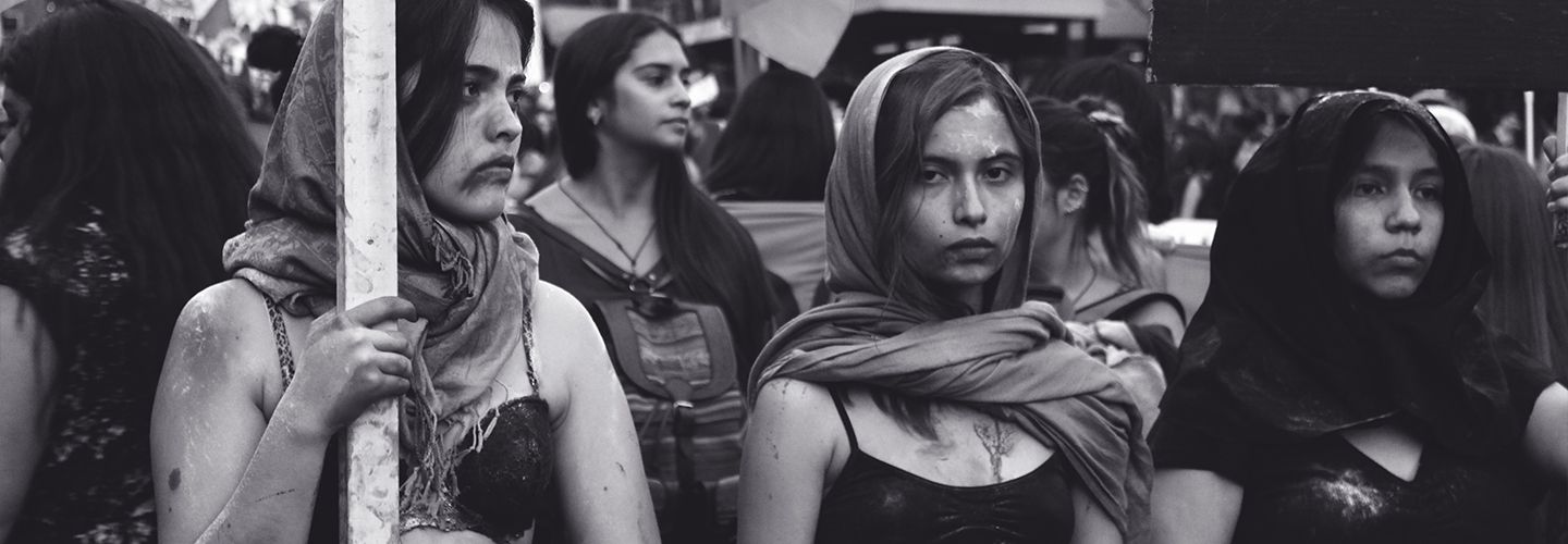 women protesting 
